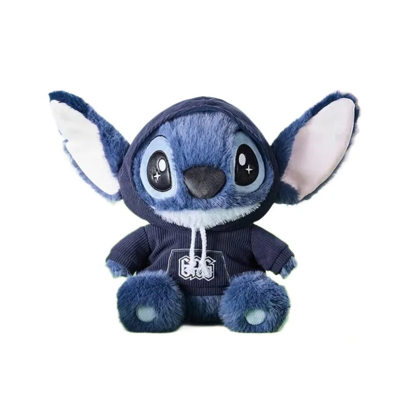 Stitch Plush Doll Stuffed Toy Cute Cartoon Character Wearing Hoodie Pants Perfect for Girlfriend Gifts Birthday Holidays Decor