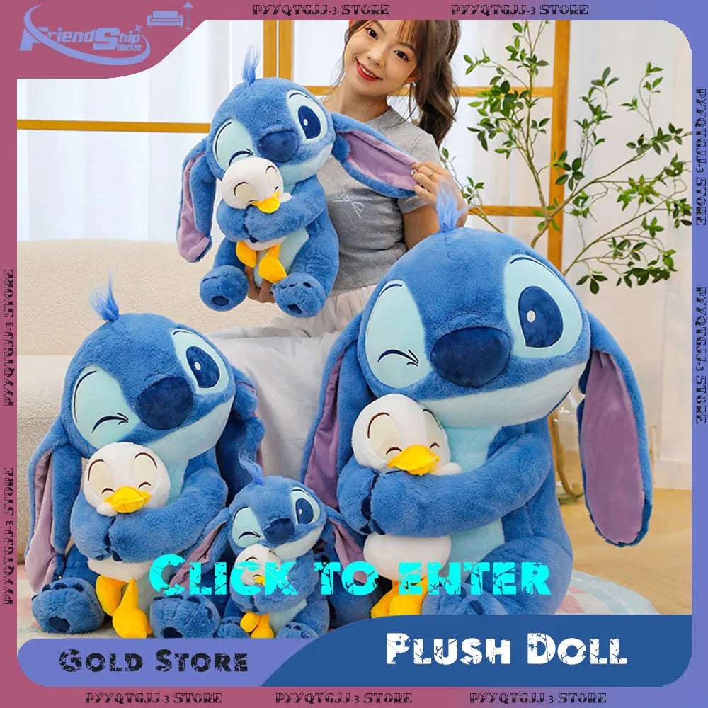 Stitch Plush Doll Stuffed Toy Cute Cartoon Character Wearing Hoodie Pants Perfect for Girlfriend Gifts Birthday Holidays Decor