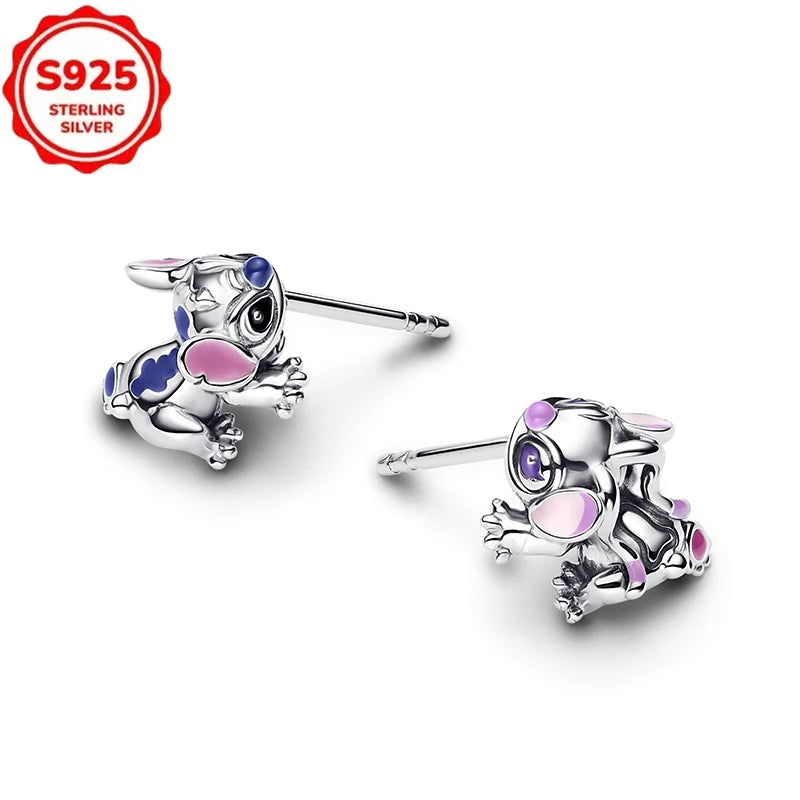 DISNEYS 925 Sterling Silver Halloween Stitch Dumbo Princess Charms Bead For Women Original 925 Bracelet DIY Jewelry Pendant Gift
