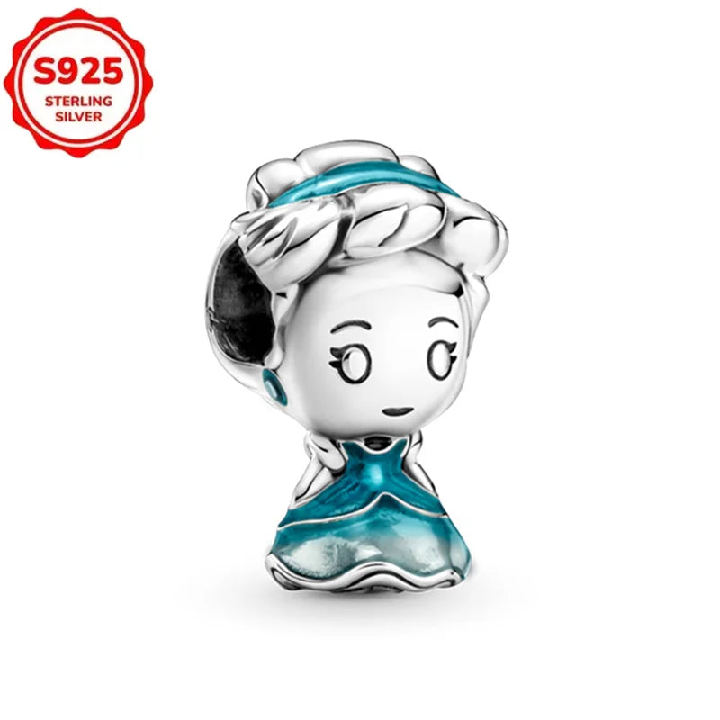 DISNEYS 925 Sterling Silver Halloween Stitch Dumbo Princess Charms Bead For Women Original 925 Bracelet DIY Jewelry Pendant Gift