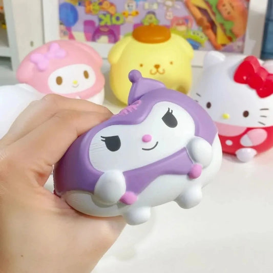 5pcs Sanrio Kawaii Kuromi Decompression Melody Cinnamoroll Stress Relief Squishy Anime Cartoon Hand Pinch Toy Healing Gift