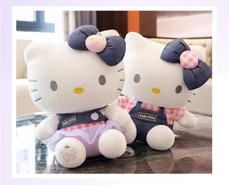 Sanrio Hello Kitty Anime Kuromi Melody Cartoon Cute Plush Stuffed Toys Soft Pillow Plushies Keyring Doll Birthday Gifts For Girl