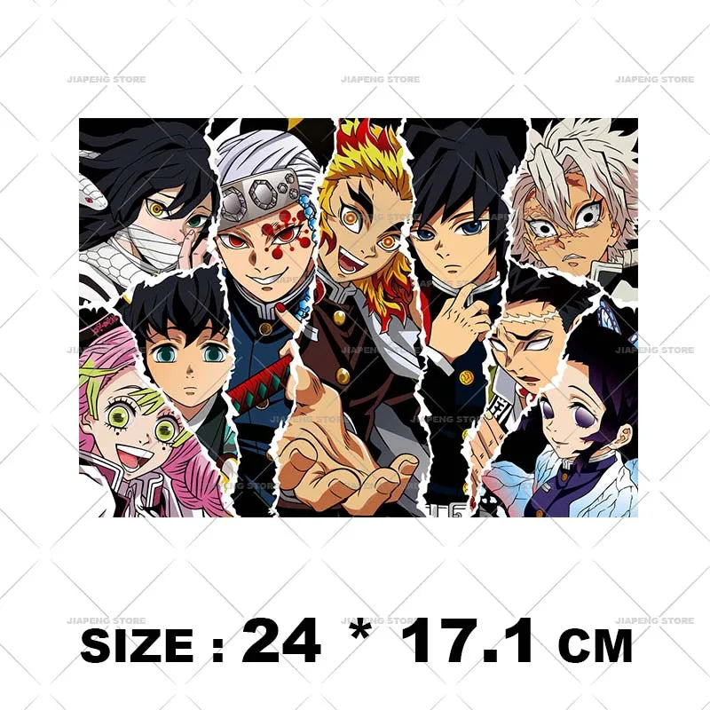 Demon Slayer 3 T shirts Stickers Nezuko Zenitsu Hot Anime Iron on Patches Heat Transfers Vinyl For Clothes Cool Tanjirou Printed