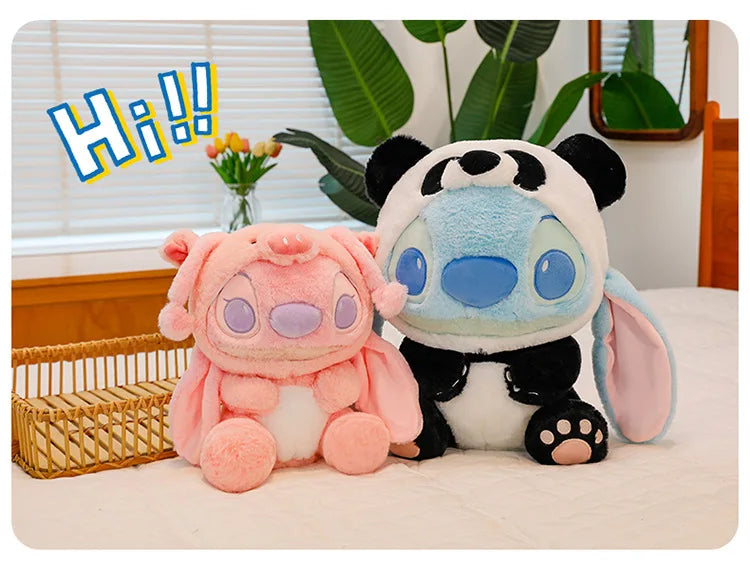 New Giant Size Cartoon Stitch Angel Plush Toy Stitch Panda Doll Gift Children's Sleeping Pillow Christmas Gift