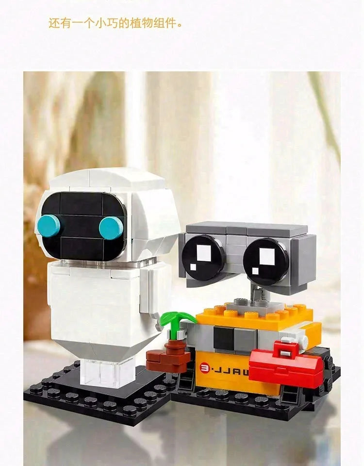 155PCS Series Wall E Cartoon The Robot Eva Blocks Classic Movie Anime Puzzle Assembly Building Block Toy Model Kits For Kid Gift