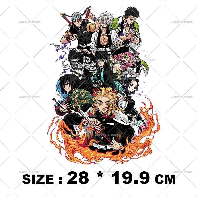 Demon Slayer 3 T shirts Stickers Nezuko Zenitsu Hot Anime Iron on Patches Heat Transfers Vinyl For Clothes Cool Tanjirou Printed