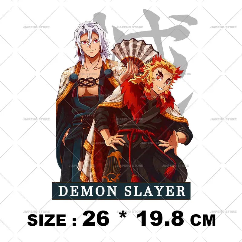 Demon Slayer 3 T shirts Stickers Nezuko Zenitsu Hot Anime Iron on Patches Heat Transfers Vinyl For Clothes Cool Tanjirou Printed