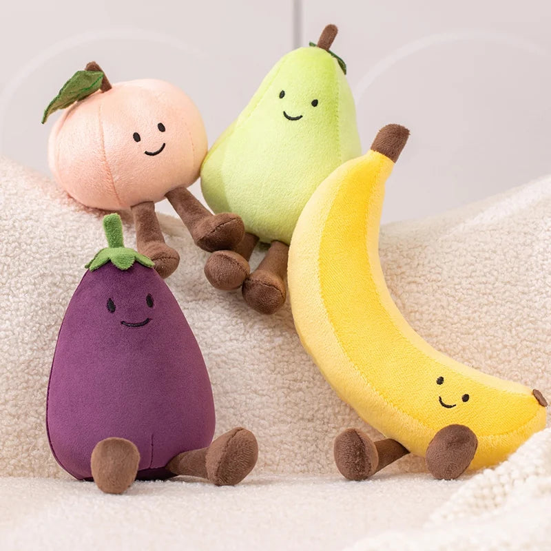 Cartoon Cute Fruit Plush Doll High Quality Peach Pear Tomato Banana Eggplant Plush Toy Home Decoration Gift For Boys And Girls