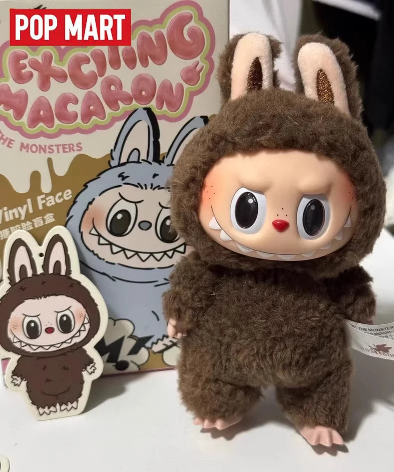 Cute LABUBU Plush Keychain Blind Box from Tasty Macarons Series by POP MART Soft Stuffed Animal Doll for Collectors Random