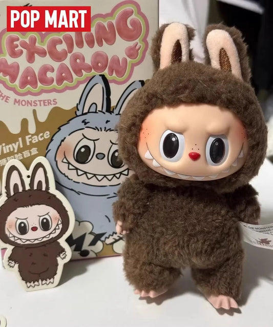 Cute LABUBU Plush Keychain Blind Box from Tasty Macarons Series by POP MART Soft Stuffed Animal Doll for Collectors Random