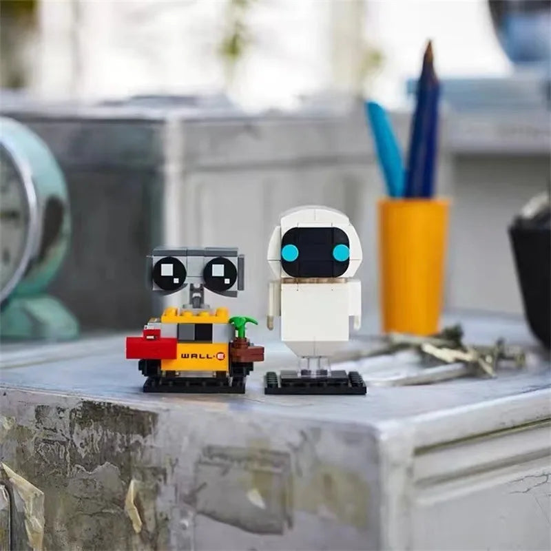 155PCS Series Wall E Cartoon The Robot Eva Blocks Classic Movie Anime Puzzle Assembly Building Block Toy Model Kits For Kid Gift