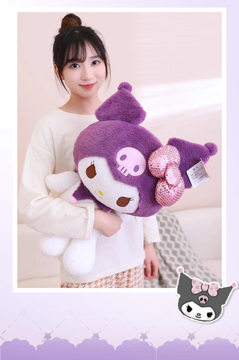 Sanrio Hello Kitty Anime Kuromi Melody Cartoon Cute Plush Stuffed Toys Soft Pillow Plushies Keyring Doll Birthday Gifts For Girl