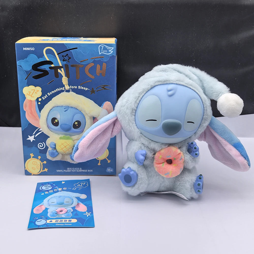 2028hot Stitch Eat Something Before Sleep Series Blind Box Plush Vinyl Toys Cute Doll Labu V3 Mystery Box Bag Pendant Decor Gift