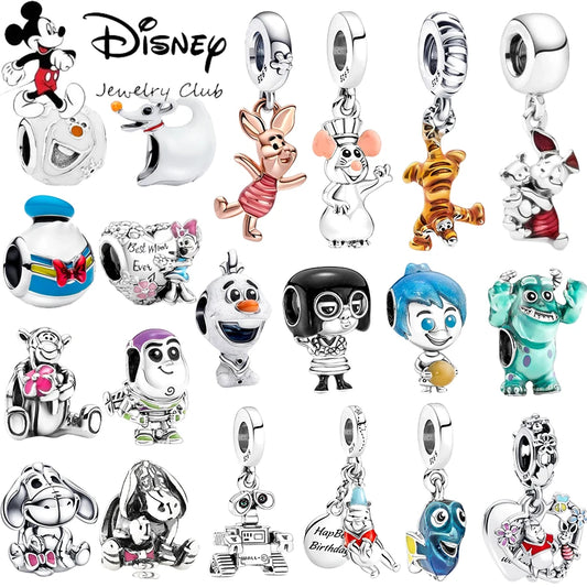 MINISO NEW DIY Fine Making Winnie the Pooh Animated Series Dangle Charm Bead Fit Original Silver 925 Bracelet Women Jewelry Gift