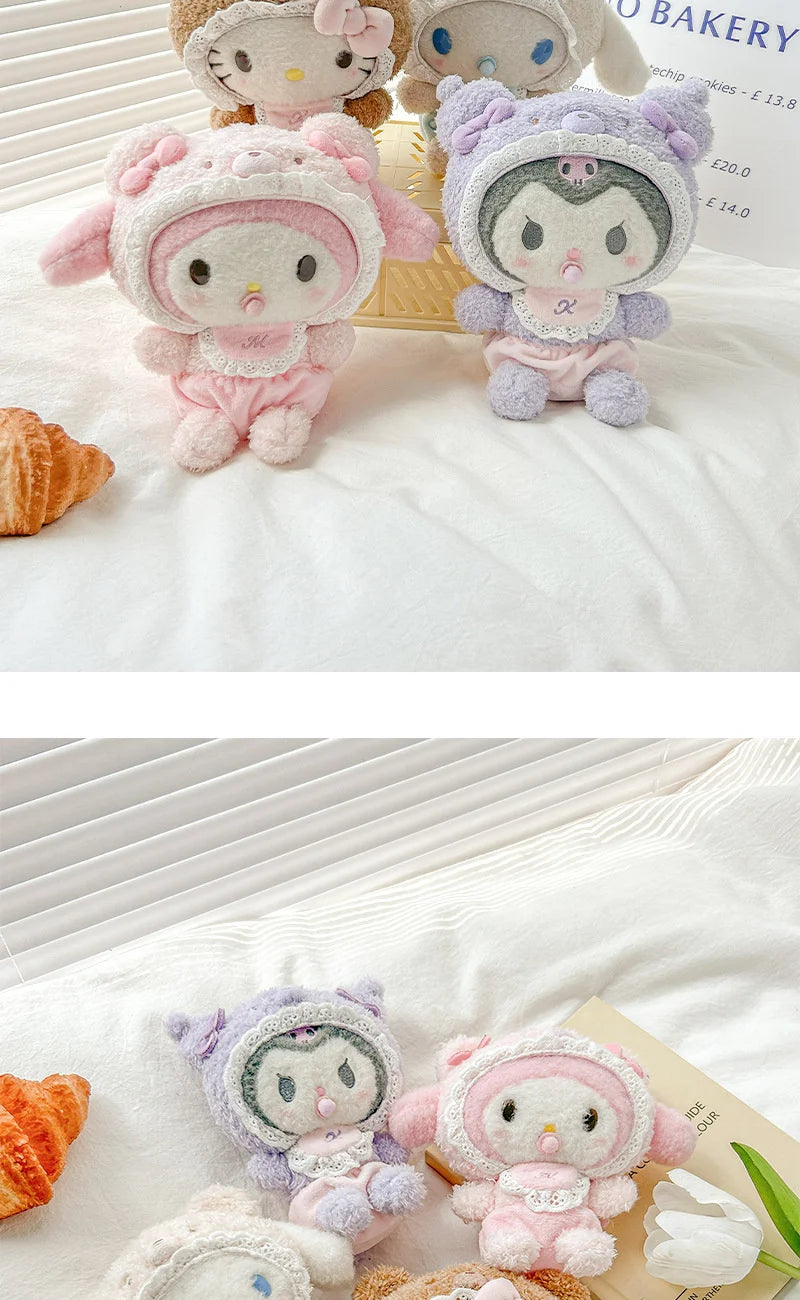 Kawaii Sanrio Hello Kitty My Melody Cinnamoroll 15Cm Plush Doll Pendant Baby Series Keychain Bag Pendant 20Cm Doll Birthday Gift