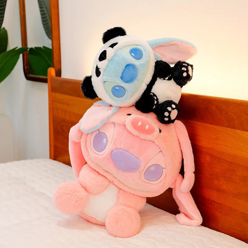 New Giant Size Cartoon Stitch Angel Plush Toy Stitch Panda Doll Gift Children's Sleeping Pillow Christmas Gift