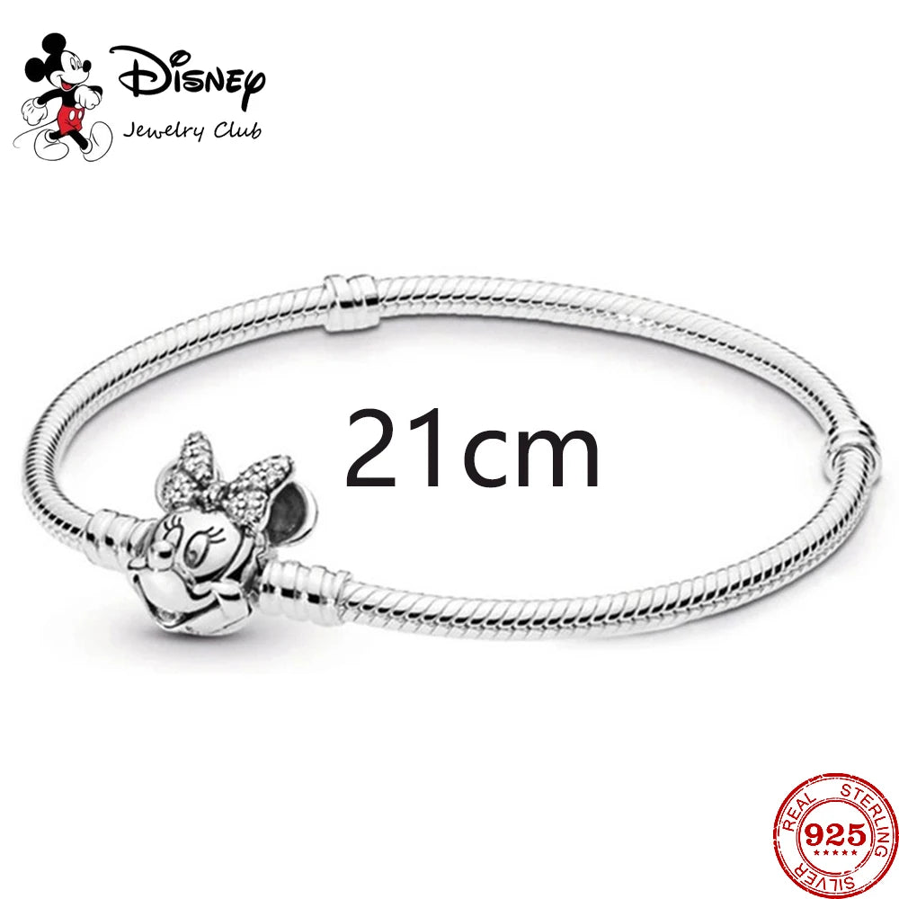 New 925 Sterling Silver Miniso Mickey Minnie Vinnie Charm of ley 925 Chain Beaded Fit Original Bracelet Bangle DIY Lady Jewelry