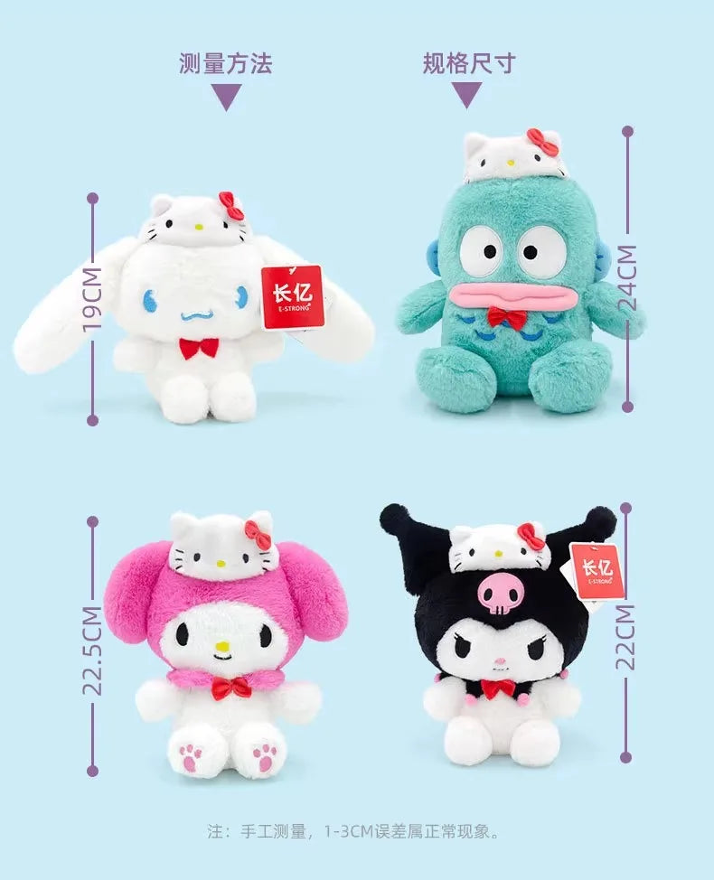 Sanrio Hello Kitty Anime Kuromi Melody Cartoon Cute Plush Stuffed Toys Soft Pillow Plushies Keyring Doll Birthday Gifts For Girl