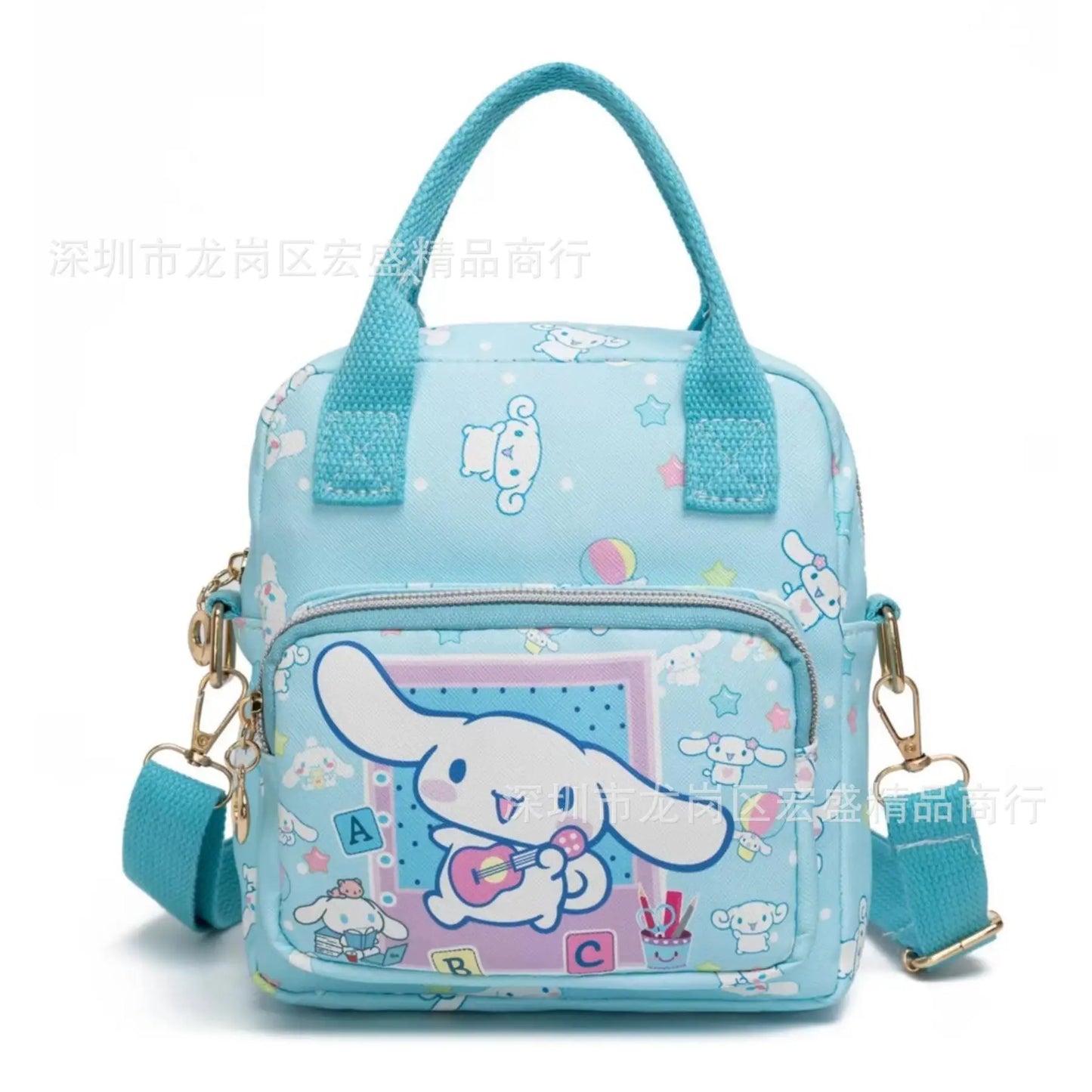 Cute Sanrio Hello Kitty Leather Women's Messenger Bag Cartoon Kuromi Melody Cinnamoroll Versatile Student Shoulder Crossbody bag