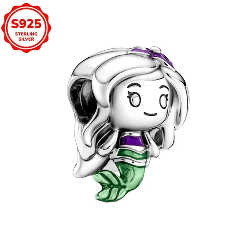 DISNEYS 925 Sterling Silver Halloween Stitch Dumbo Princess Charms Bead For Women Original 925 Bracelet DIY Jewelry Pendant Gift