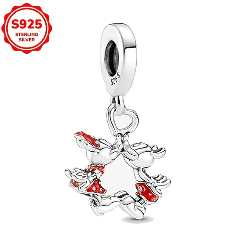 DISNEYS 925 Sterling Silver Halloween Stitch Dumbo Princess Charms Bead For Women Original 925 Bracelet DIY Jewelry Pendant Gift