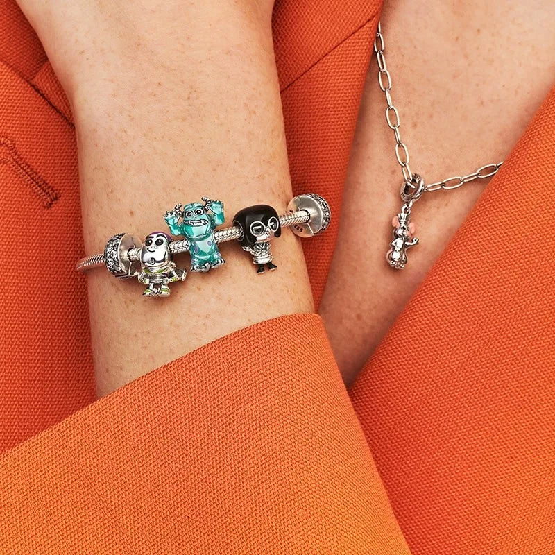 MINISO NEW DIY Fine Making Winnie the Pooh Animated Series Dangle Charm Bead Fit Original Silver 925 Bracelet Women Jewelry Gift