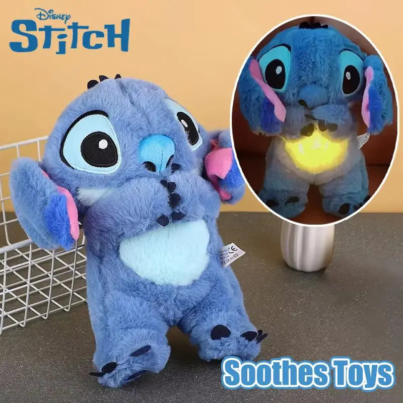 Lilo & Stitch Plush Doll with Music Light, Stitch Breath Toy for Baby Sleep Aid, Kawaii Anime Plush Gift for Kids