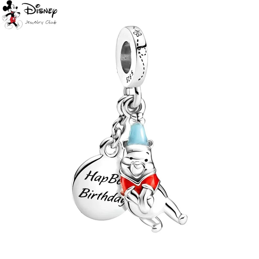 MINISO NEW DIY Fine Making Winnie the Pooh Animated Series Dangle Charm Bead Fit Original Silver 925 Bracelet Women Jewelry Gift