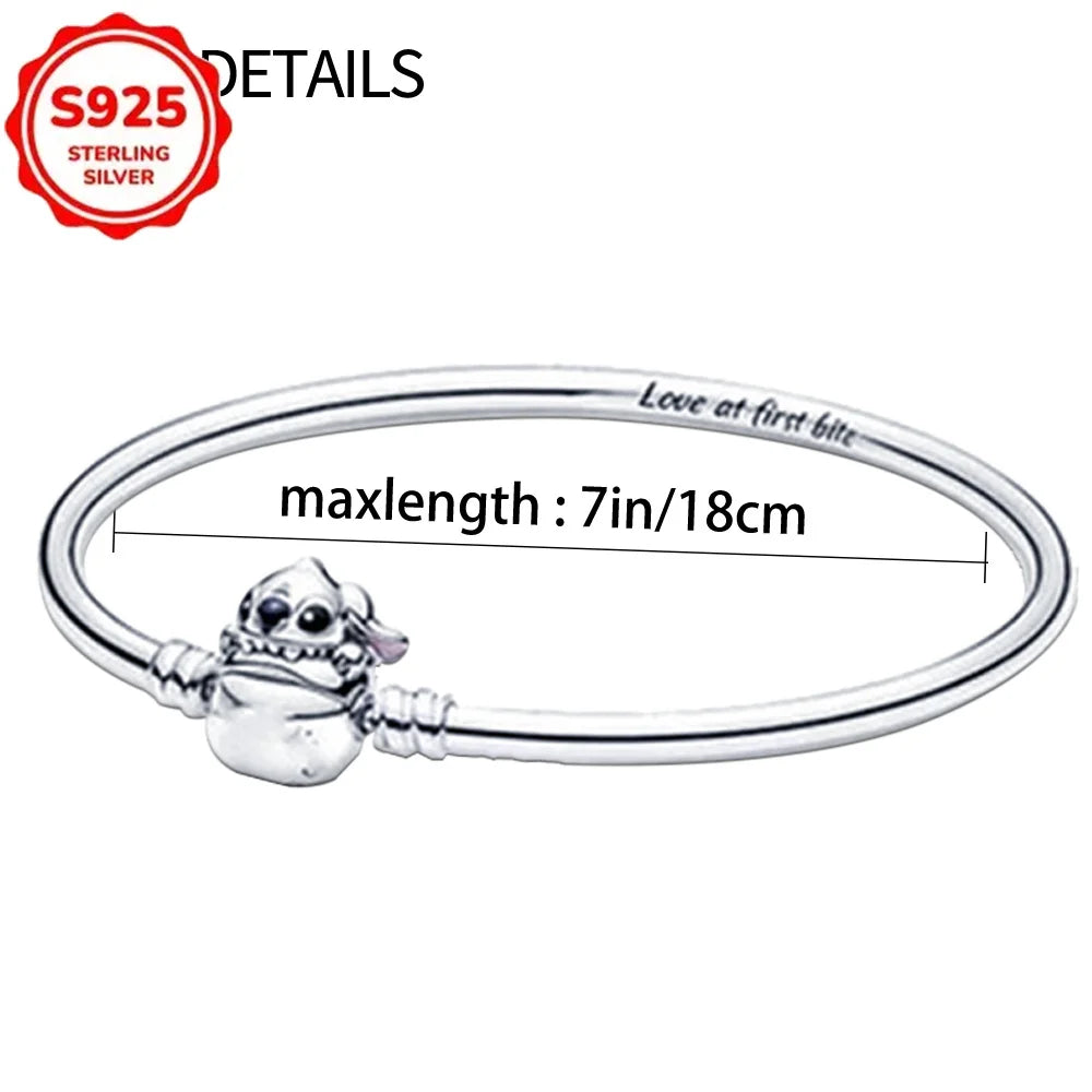 DISNEYS 925 Sterling Silver Halloween Stitch Dumbo Princess Charms Bead For Women Original 925 Bracelet DIY Jewelry Pendant Gift