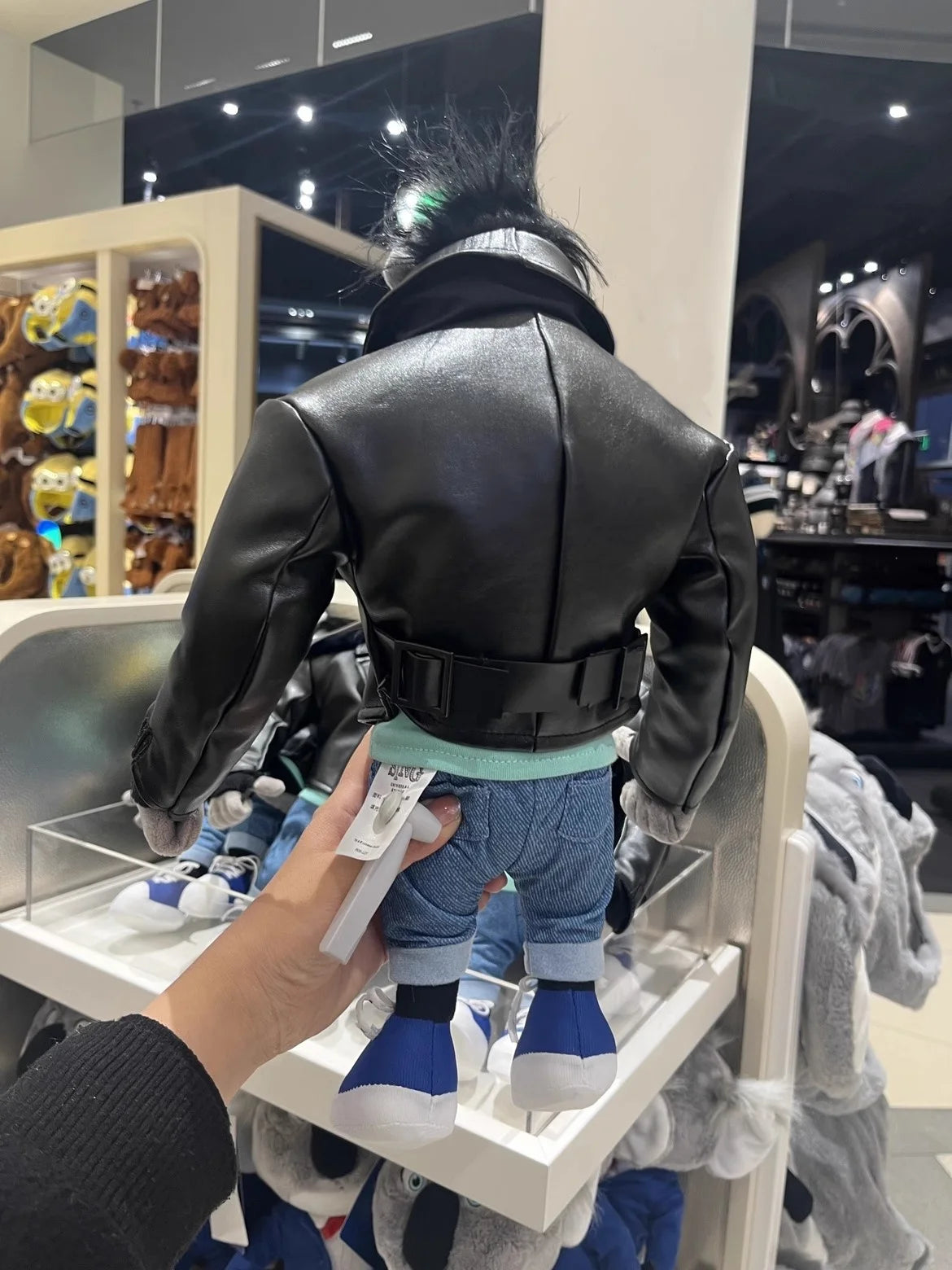 Collectible Johnny the Gorilla Plush Toy in Leather Jacket from the Animated Film 'Sing' at Beijing Movie Park