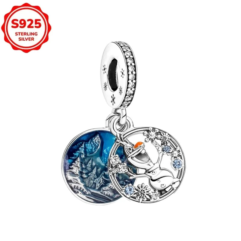 DISNEYS 925 Sterling Silver Halloween Stitch Dumbo Princess Charms Bead For Women Original 925 Bracelet DIY Jewelry Pendant Gift