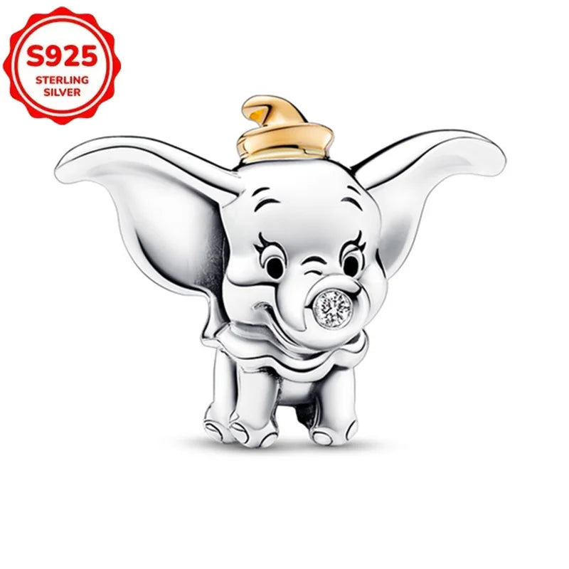 DISNEYS 925 Sterling Silver Halloween Stitch Dumbo Princess Charms Bead For Women Original 925 Bracelet DIY Jewelry Pendant Gift