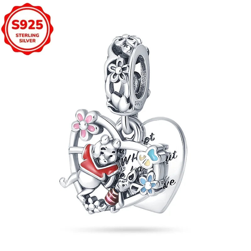 DISNEYS 925 Sterling Silver Halloween Stitch Dumbo Princess Charms Bead For Women Original 925 Bracelet DIY Jewelry Pendant Gift