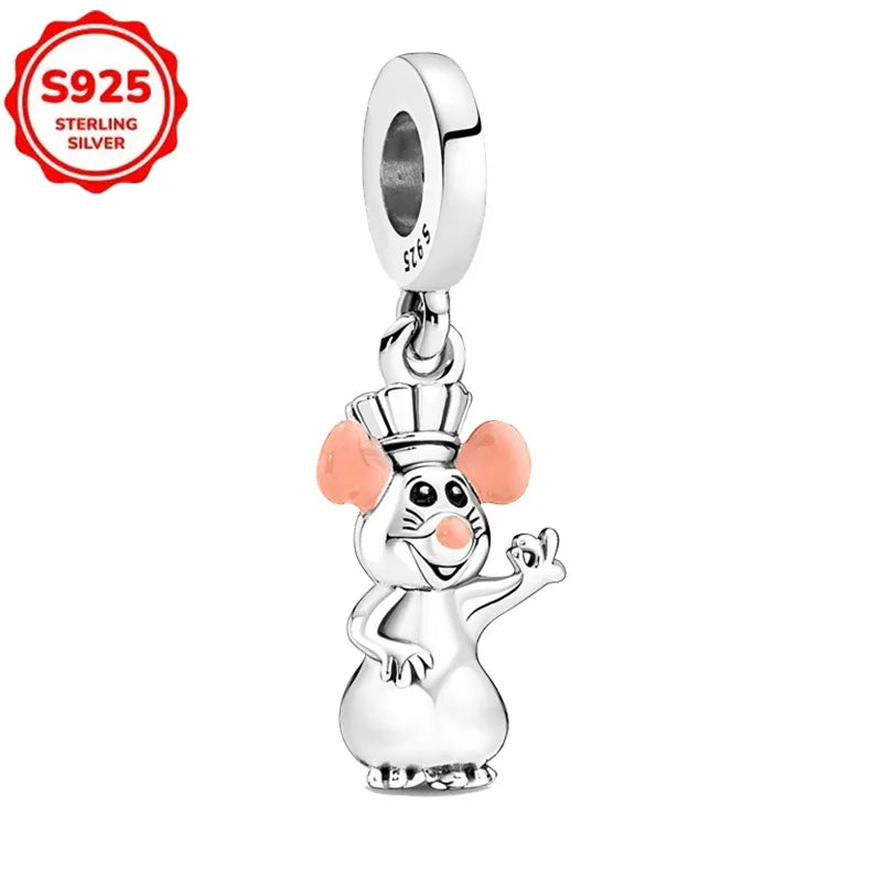 DISNEYS 925 Sterling Silver Halloween Stitch Dumbo Princess Charms Bead For Women Original 925 Bracelet DIY Jewelry Pendant Gift