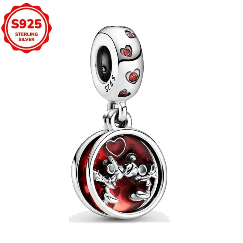 DISNEYS 925 Sterling Silver Halloween Stitch Dumbo Princess Charms Bead For Women Original 925 Bracelet DIY Jewelry Pendant Gift