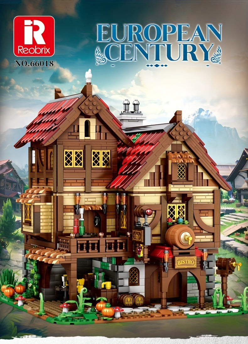 Retro Tavern Building Blocks - DIY Creative Educational Assembly Toys for Family Festival, Decorations, and Holiday Gifts - Perfect for Thanksgiving Day and Christmas Celebrations