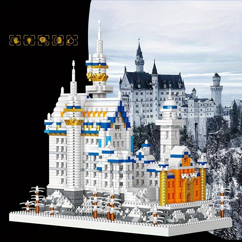 2790pcs Miniature Building Blocks Of World Famous Landmarks, Swan Lake Castle, A World Landscape Architectural Model, Assembly Toy, Gift, Decorative Ornament Christmas Halloween Gift