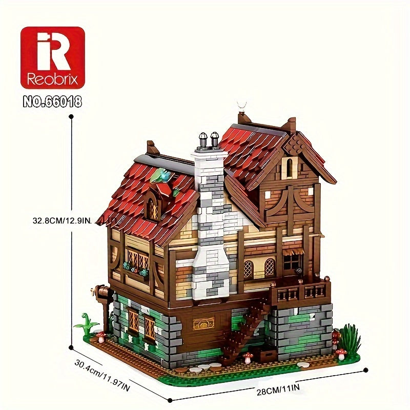 Retro Tavern Building Blocks - DIY Creative Educational Assembly Toys for Family Festival, Decorations, and Holiday Gifts - Perfect for Thanksgiving Day and Christmas Celebrations