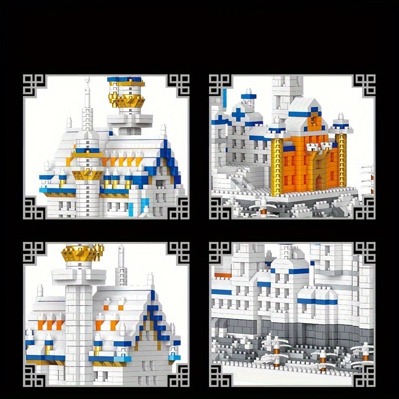 2790pcs Miniature Building Blocks Of World Famous Landmarks, Swan Lake Castle, A World Landscape Architectural Model, Assembly Toy, Gift, Decorative Ornament Christmas Halloween Gift