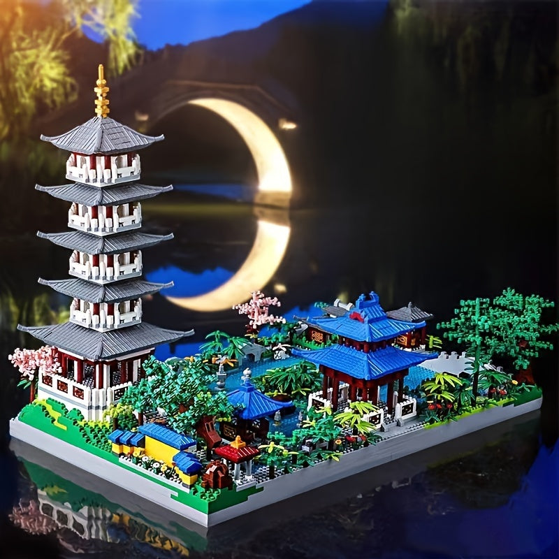 2000+PCS Hangzhou West Lake Assembled Building Blocks, Architecture High Difficult Toy, Halloween Christmas Gift