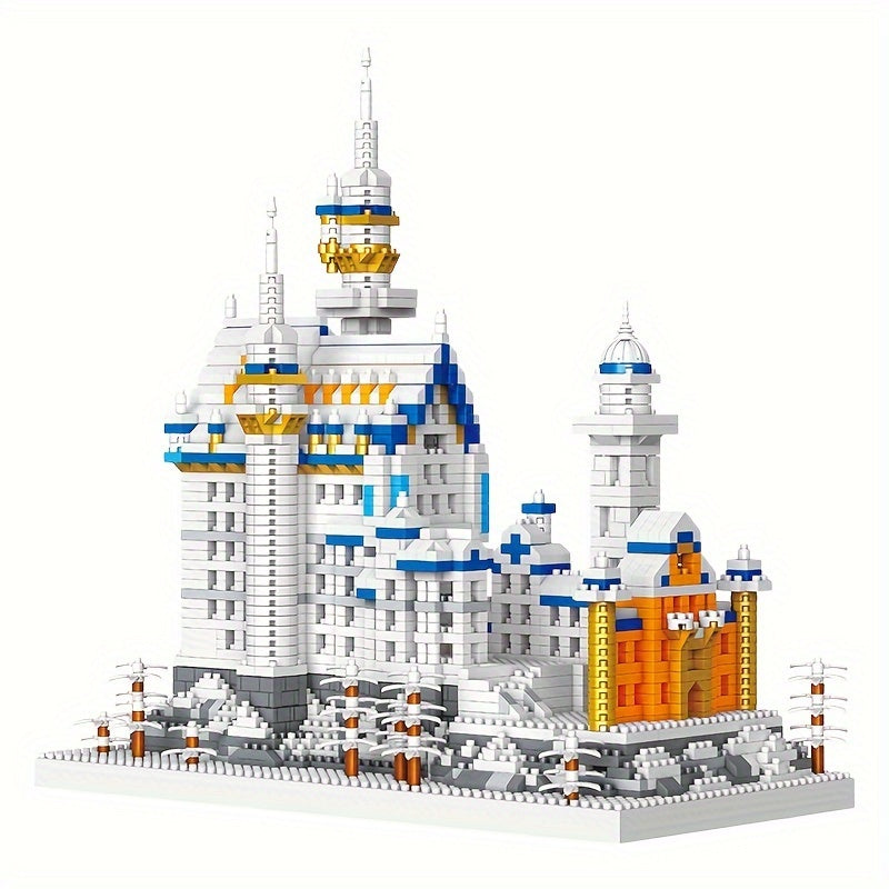2790pcs Miniature Building Blocks Of World Famous Landmarks, Swan Lake Castle, A World Landscape Architectural Model, Assembly Toy, Gift, Decorative Ornament Christmas Halloween Gift