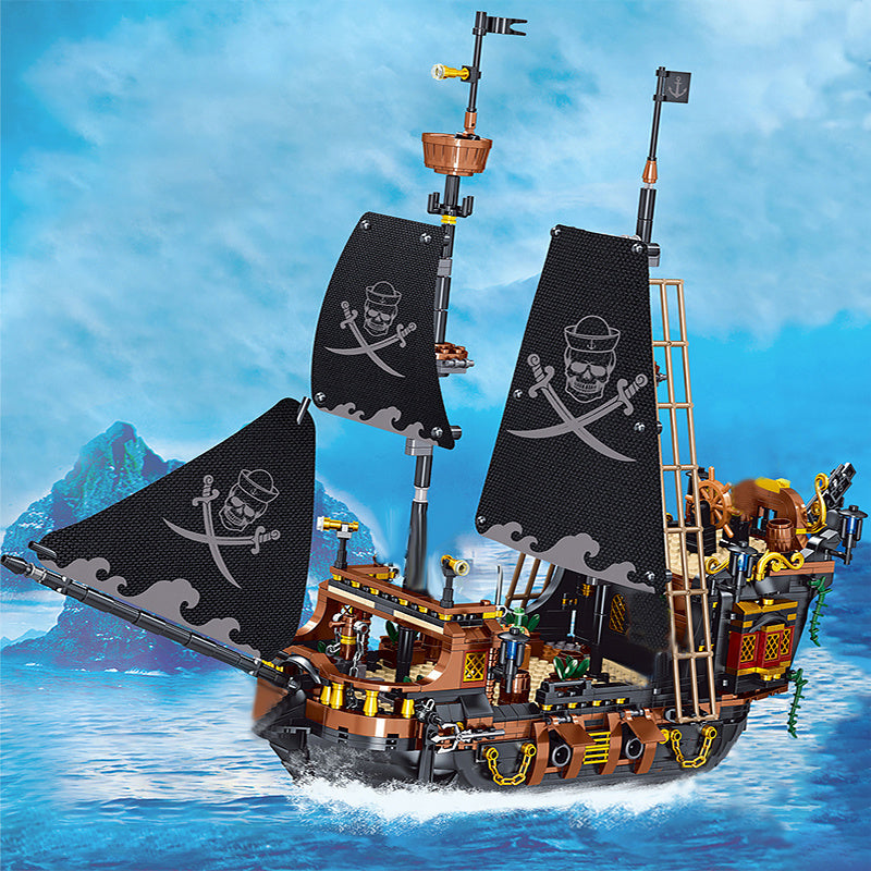 1328PCS Pirate Ship Adventure Creative Ship Island Storm Ship Flagship Movie Building Block Model Suitable For Children/ Adult, Collection Building Blocks, Halloween/Thanksgiving Day/Christmas gift