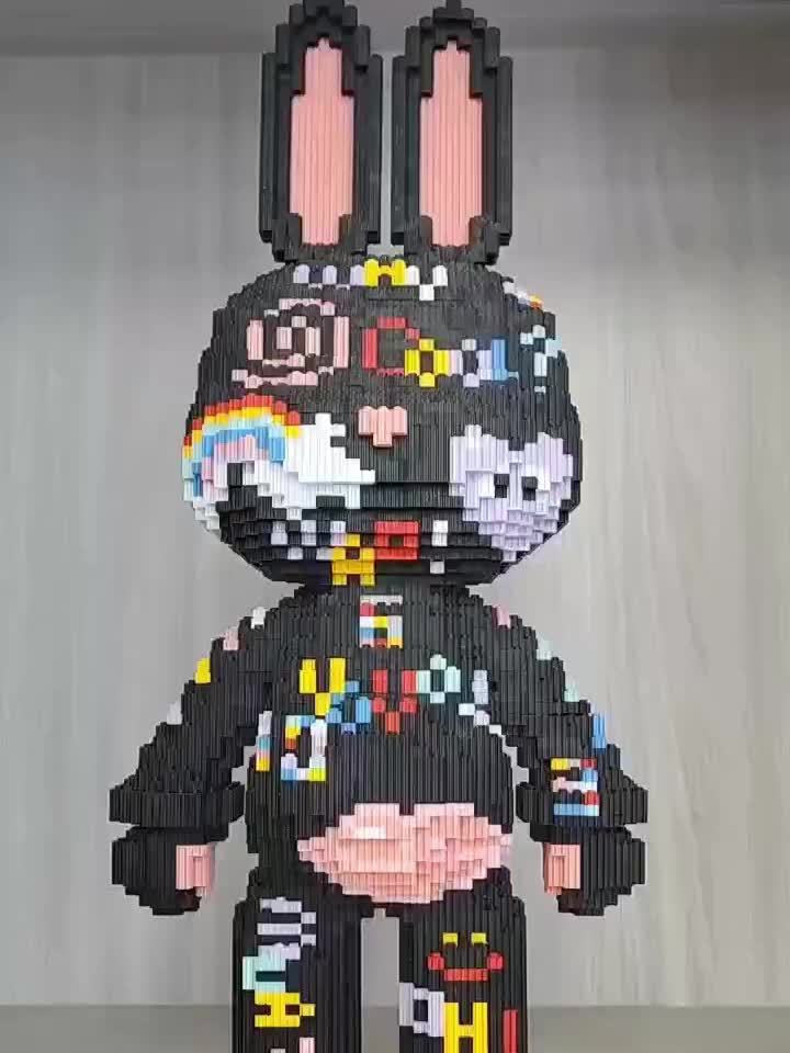 Oversized 22in/55.88cm Cute DIY Building Blocks, Decorative Ornaments, Home Decoration, Holiday Gift, Puzzle Building Block Toy Gift Christmas Halloween Gift