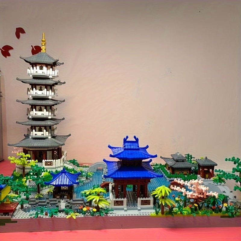 2000+PCS Hangzhou West Lake Assembled Building Blocks, Architecture High Difficult Toy, Halloween Christmas Gift